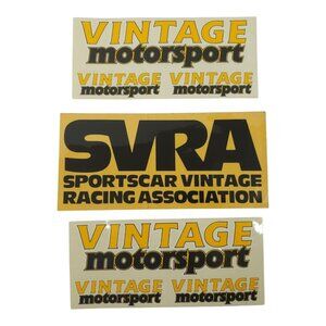 SVRA Sportscar Vintage Racing Association 1990s Sticker Decal Lot Of 3 NOS
